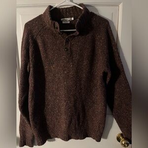 Peter Millar Brown Speckled Donegan Sweater W/Button Collar Men’s Size L